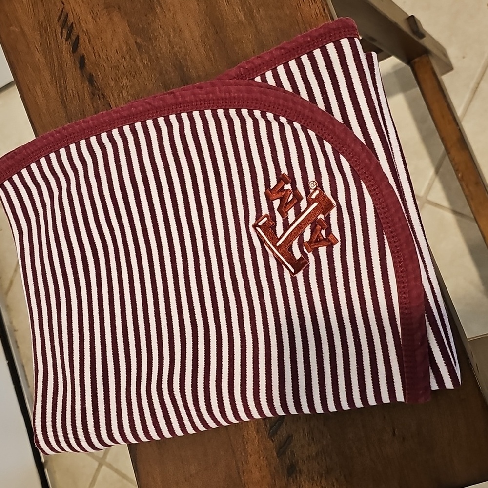 Texas A&M Striped Maroon and White Baby Blanket